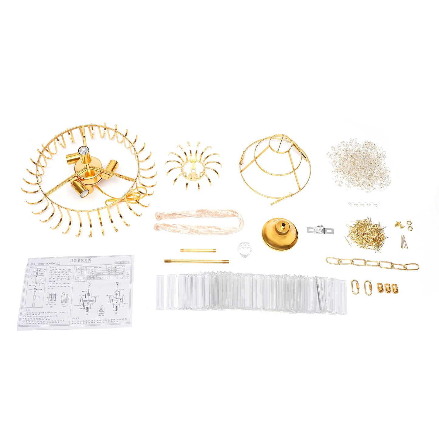 Elegant Modern Ceiling Light K9 Crystal Chandelier Metal And Glass