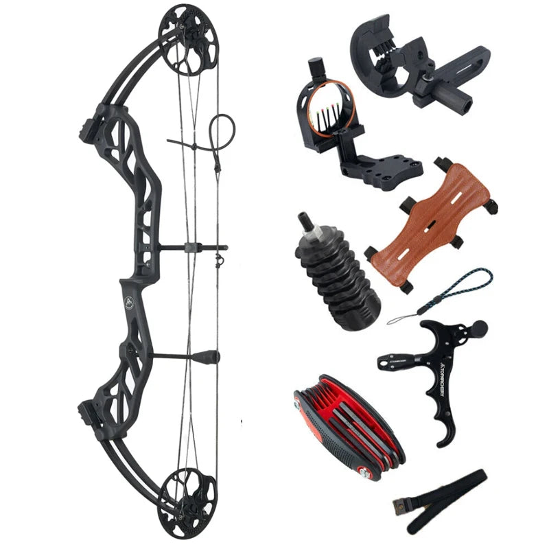 Compound Bow Archery Sets 19-70lbs Draw Weight Adjustable Shooting Right Hand Hunting Bows Adult Beginners Kit Up to IBO 320 Fps