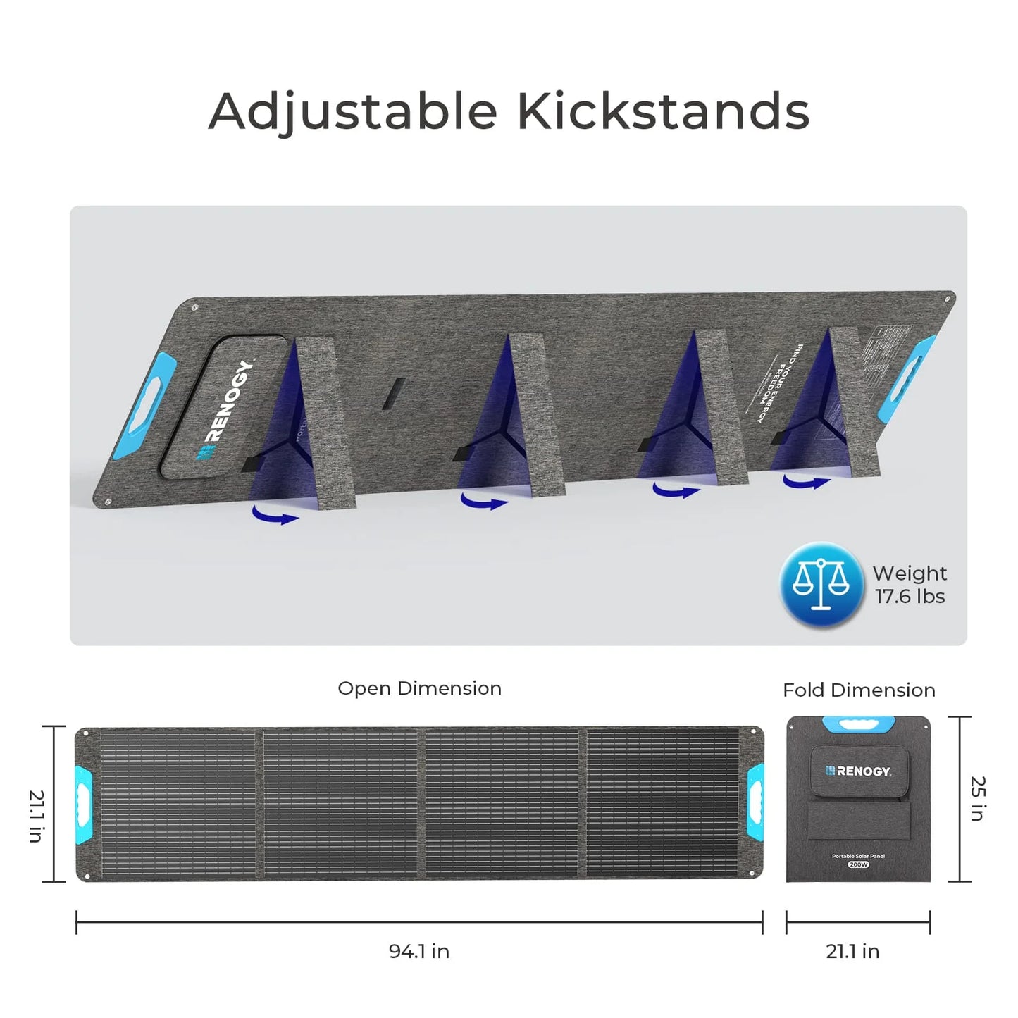 Renogy 200W Portable Solar Panel IP65 Waterproof Foldable Charger