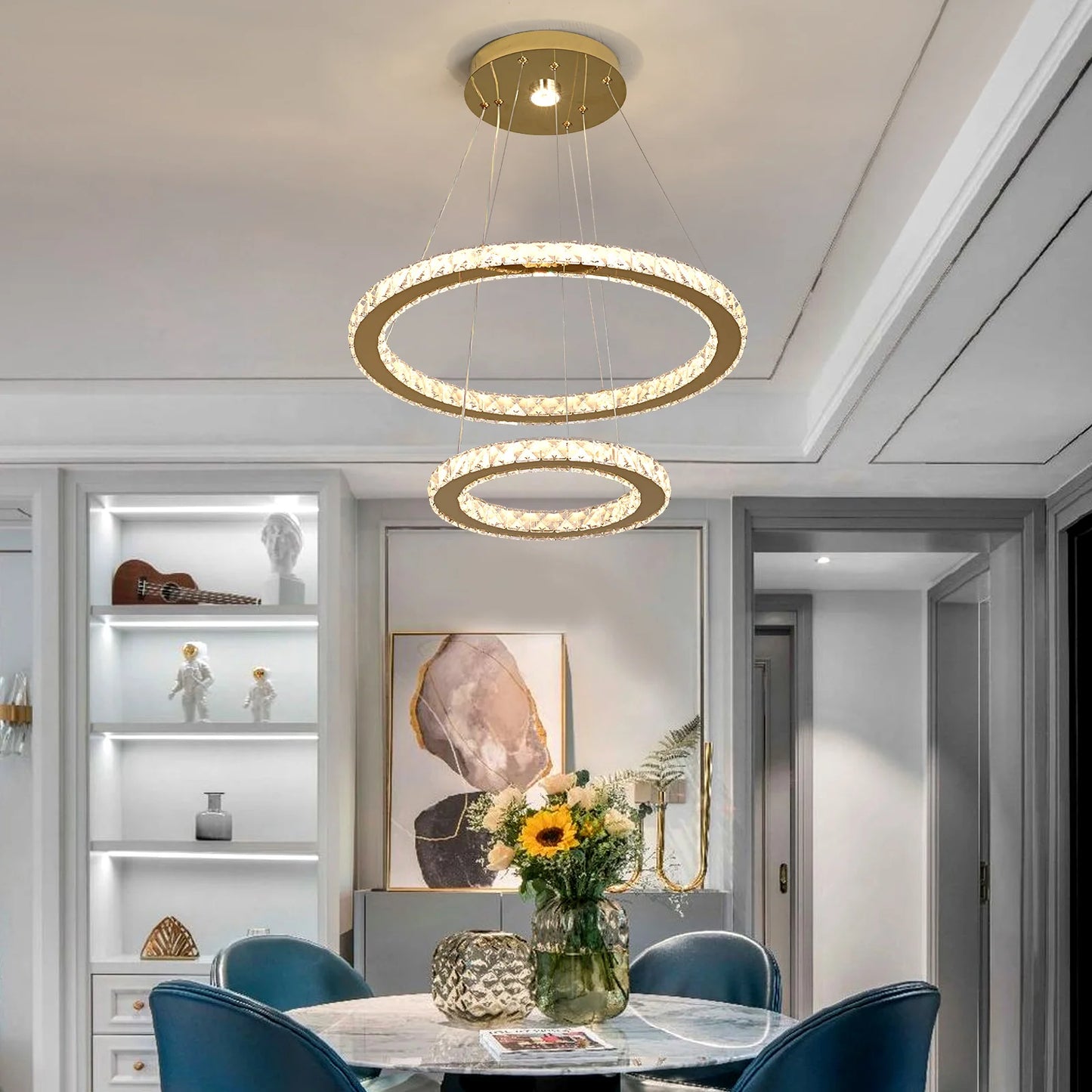 GreeLustr LED Crystal Pendant Light Dimmable Chandelier