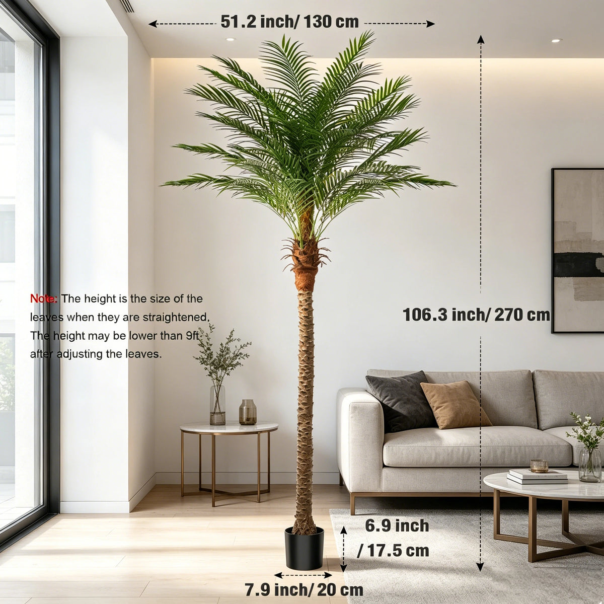 Olitree Artificial Golden Cane Palm Tree For Indoor Decor
