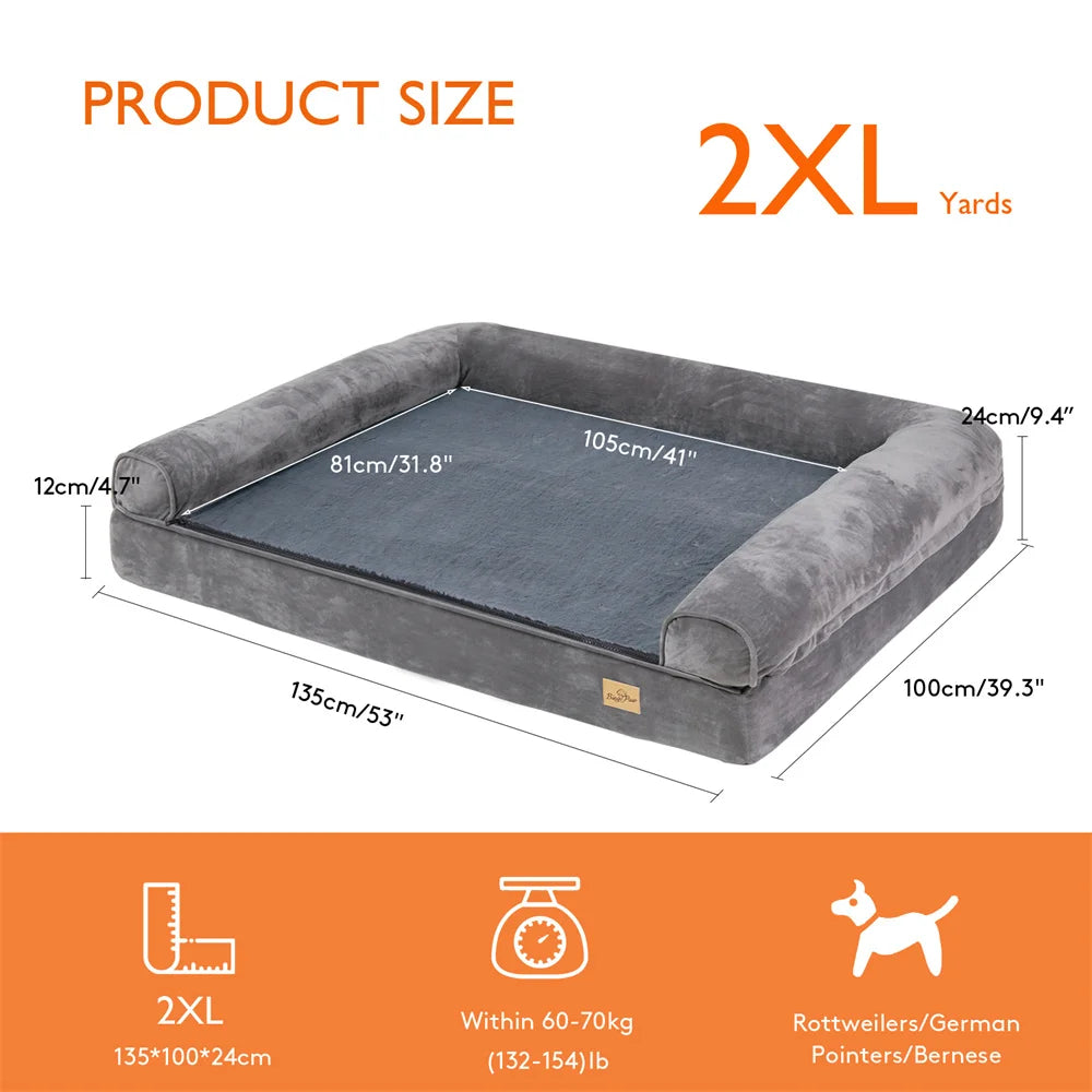 BORWART CN Calming Orthopedic Memory Foam Dog Bed Removable Waterproof Cover