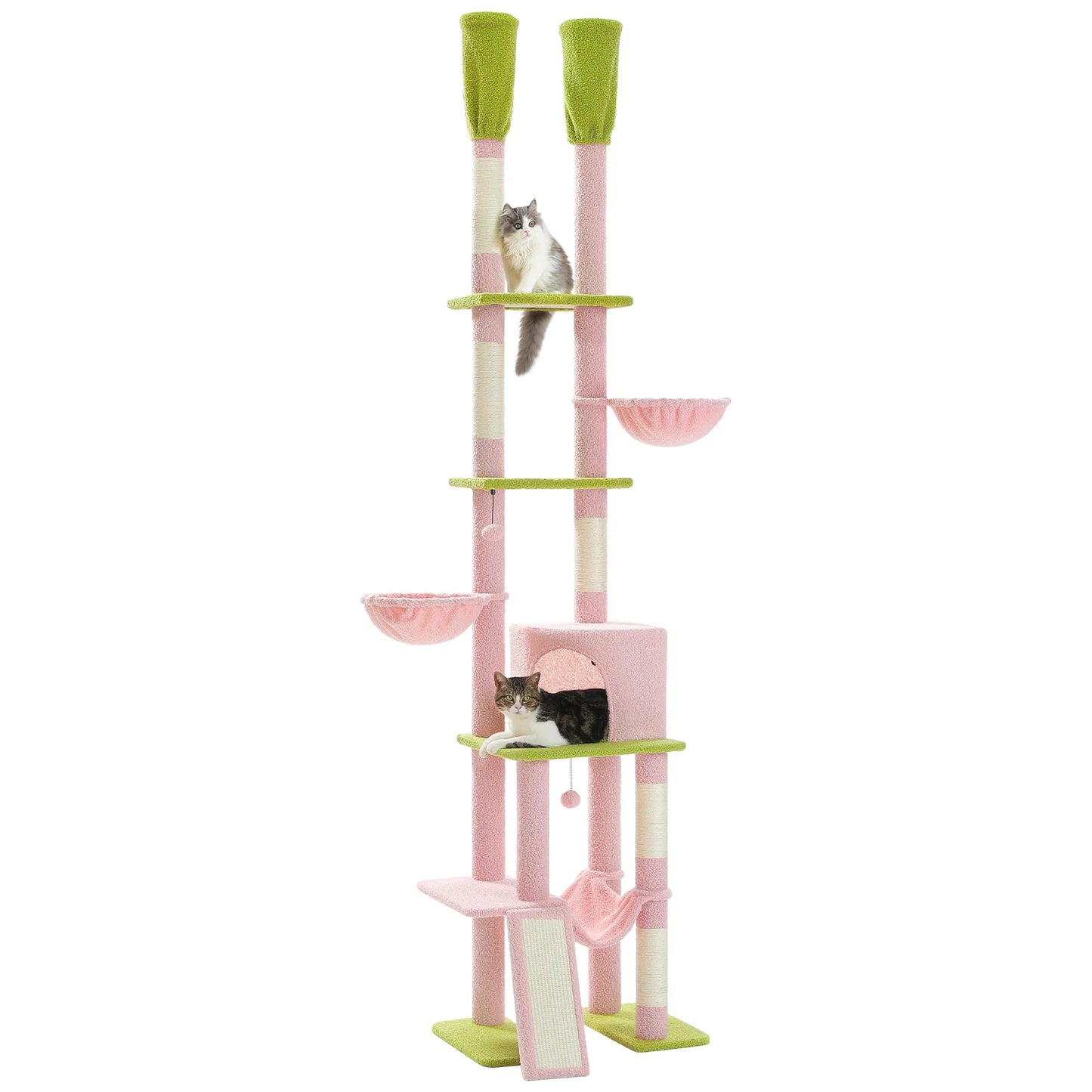 PAWZ Road Cactus Cat Tree Floor to Ceiling Tower Hammocks