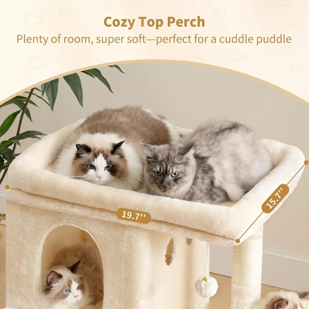 NBVCX Cat Tree Tower With Spacious Perch And Dual Condos