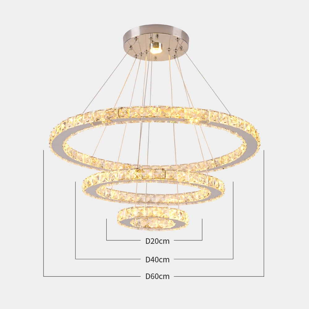 GreeLustr Luxury Crystal Pendant Light Chandelier With Dimmable LED