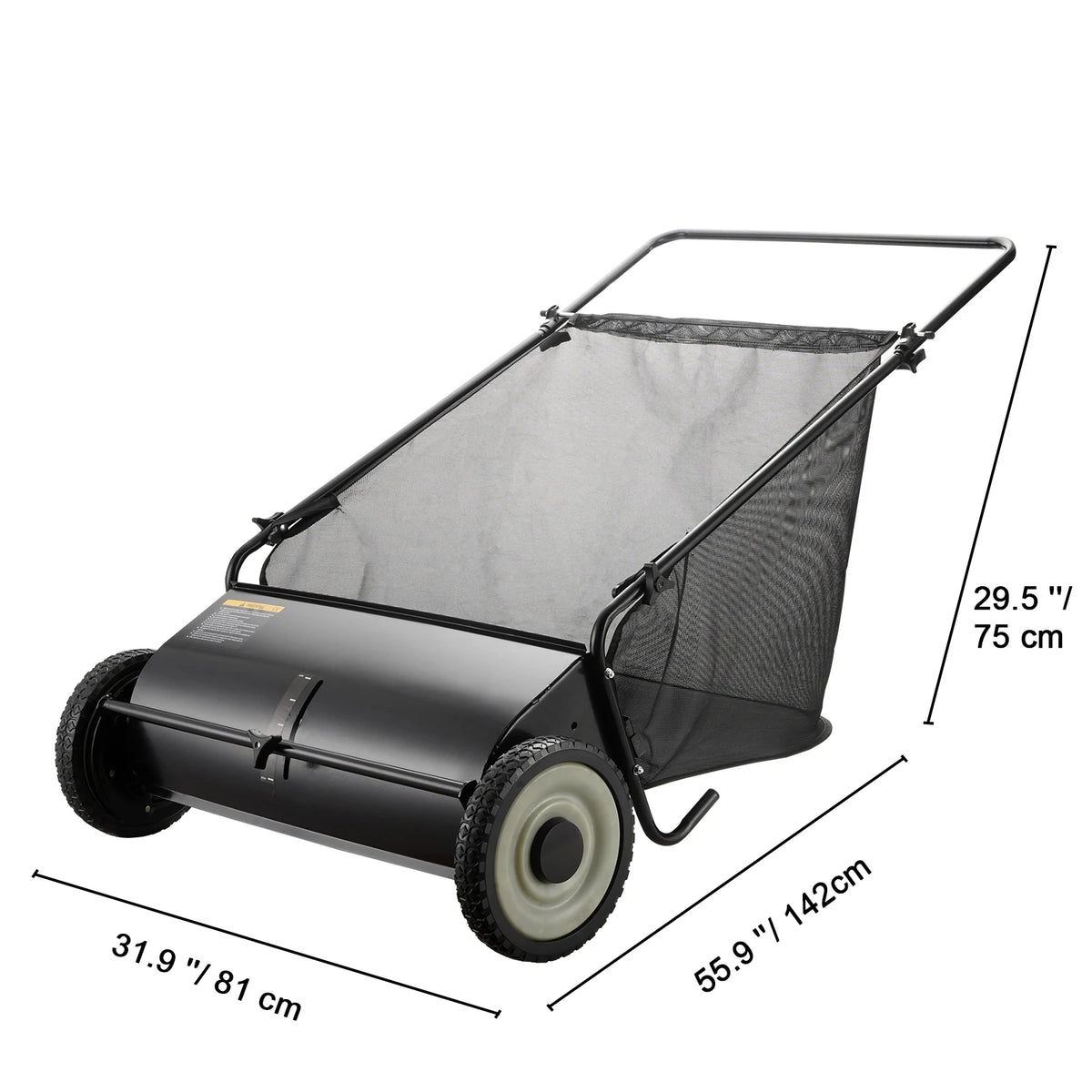 SucceBuy Tow Behind Lawn 21/26/44/50in Sweeper Large Capacity Heavy Duty Leaf & Grass Collector with Adjustable Sweeping Lawn