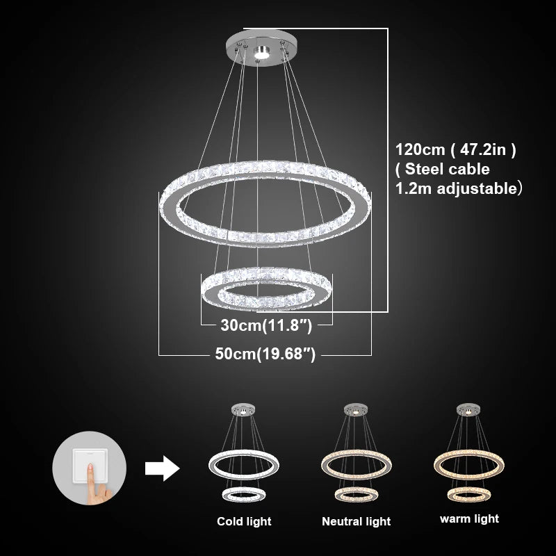 GreeLustr Modern Crystal Chandelier For Living Room Dining Area