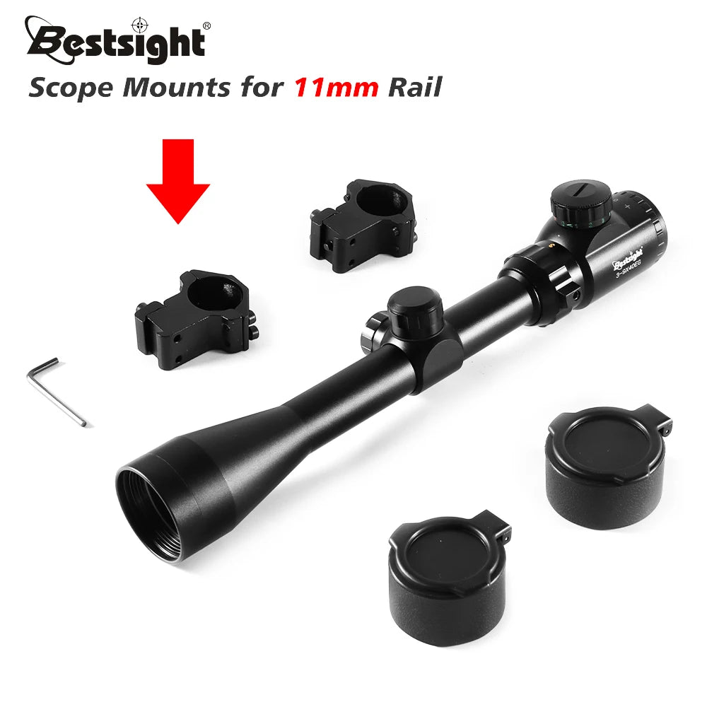 Nabila Illuminated Hunting Scope With Mounts Mil Dot Reticle