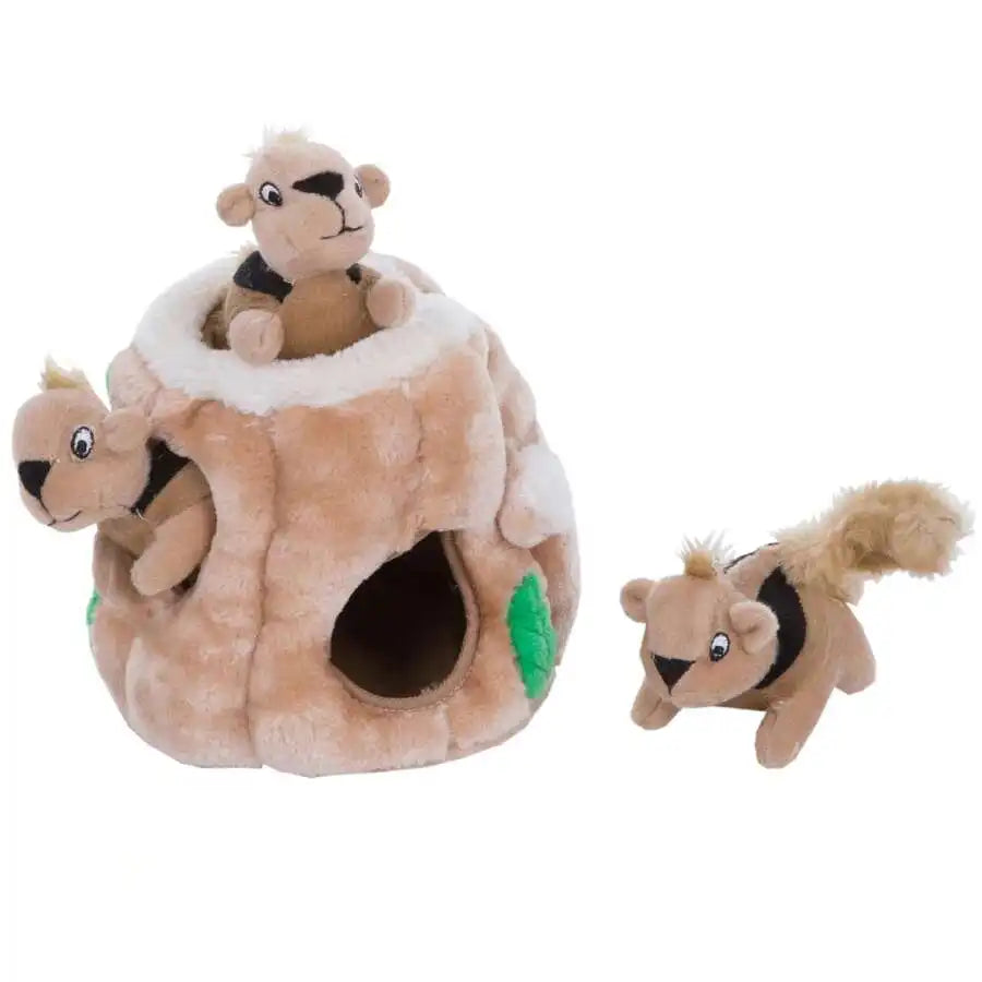 Interactive Plush Squirrel Hide And Seek Toy With Removable Squirrels