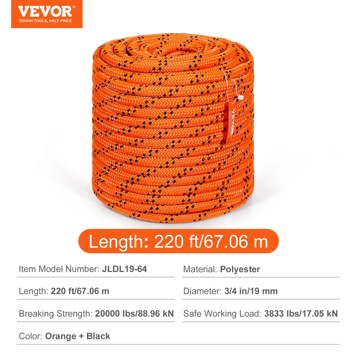 SucceBuy Dual Weave Polyester Rope For Camping And Emergency Rescue