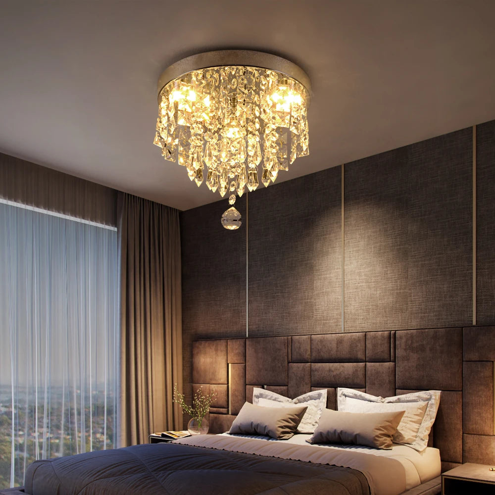 GreeLustr Crystal LED Ceiling Lamp Chandelier For Living Room