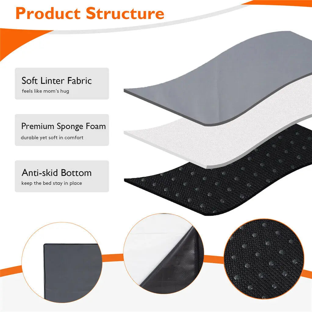 Orthopedic Dog Bed With Memory Foam and Waterproof Washable Cover