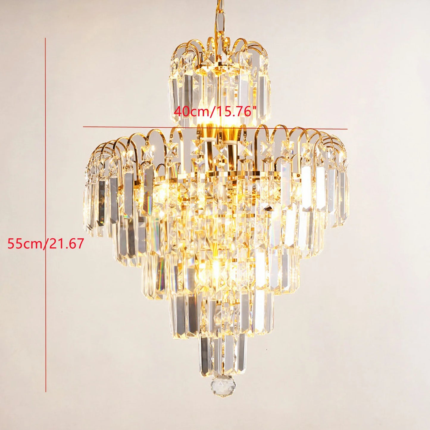 Elegant Modern Ceiling Light K9 Crystal Chandelier Metal And Glass