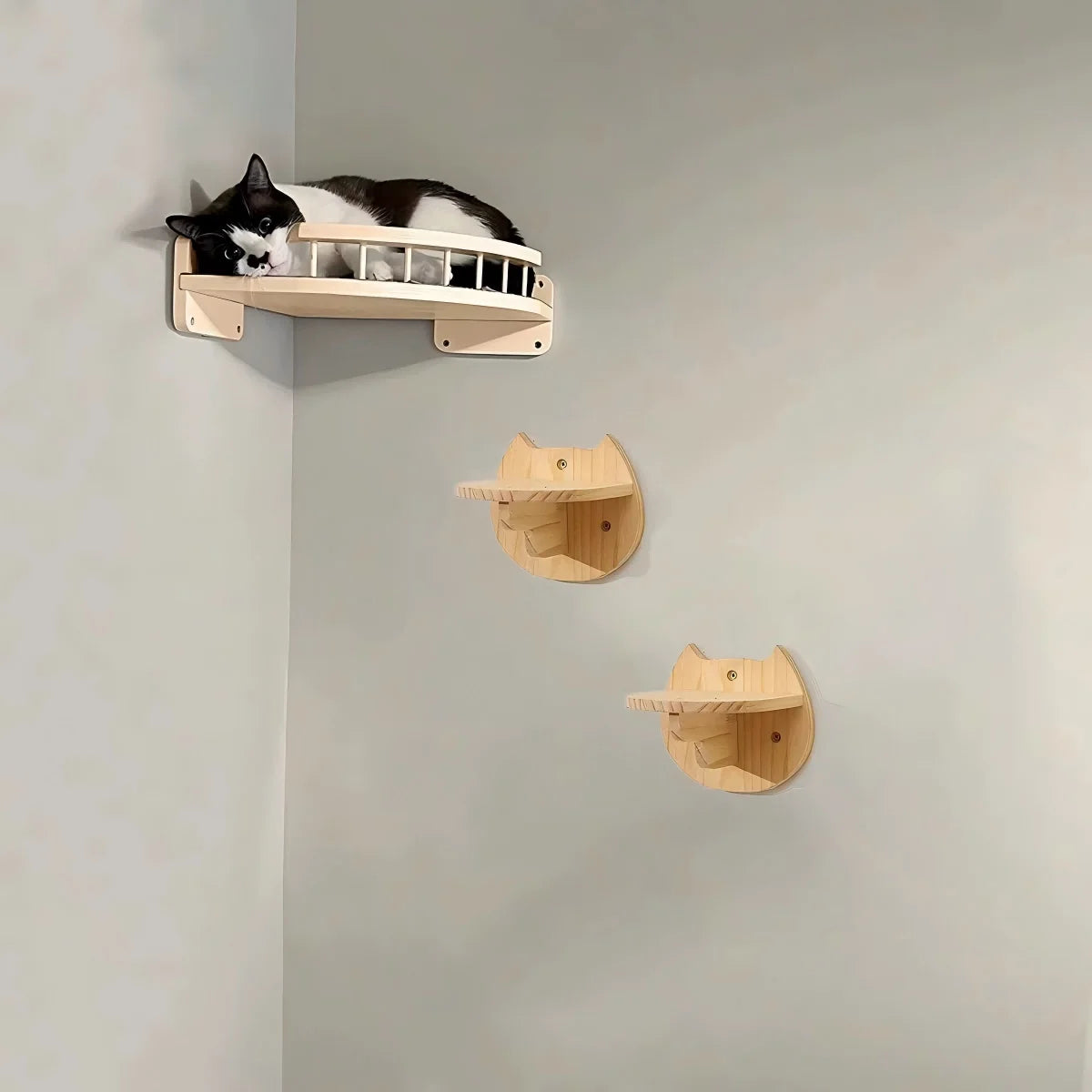 CWV Corner Hammock Cat Tree With Steps Wall Mount Furniture