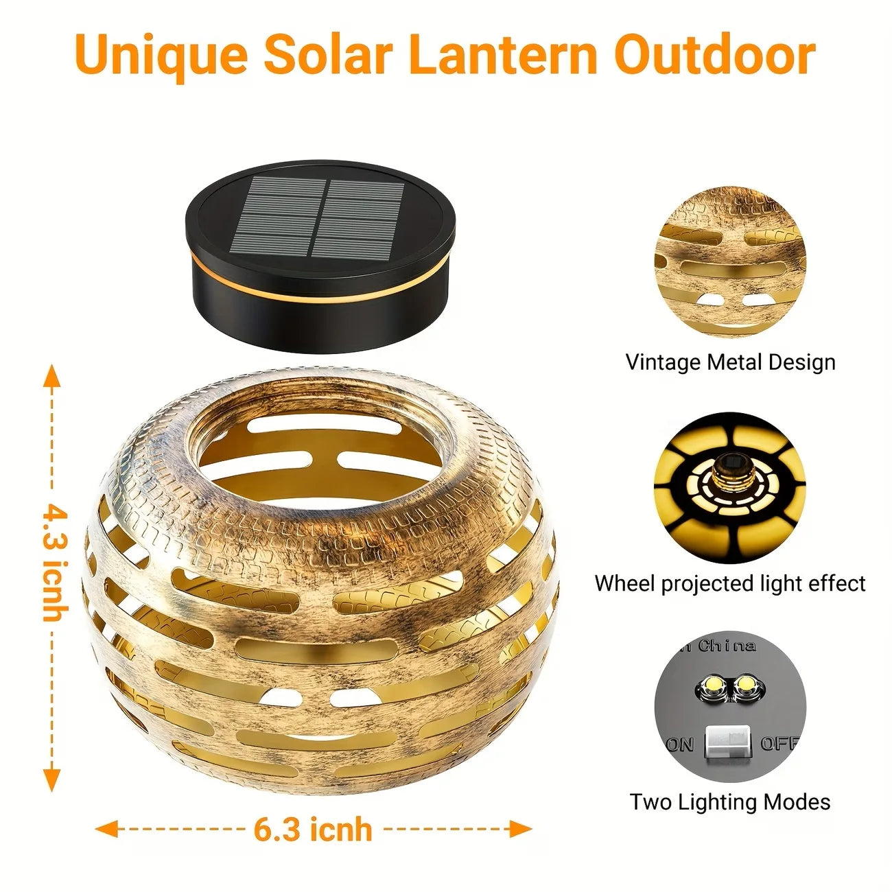 Solar Lanterns Hollow Out Retro Metal Solar Lights Outdoor Waterproof Light Flickering Solar LED Light Lantern Garden Yard Decor