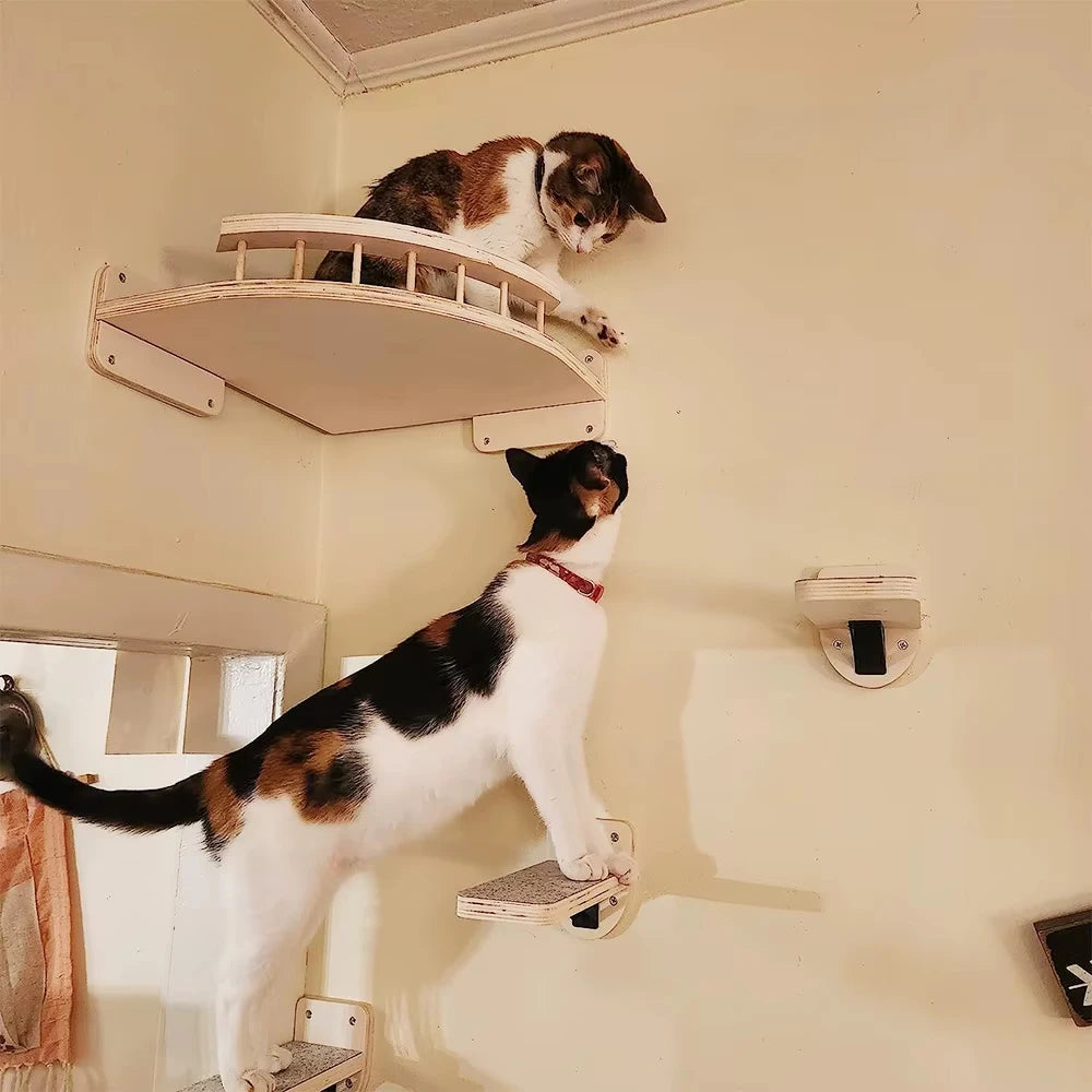 CWV Corner Hammock Cat Tree With Steps Wall Mount Furniture