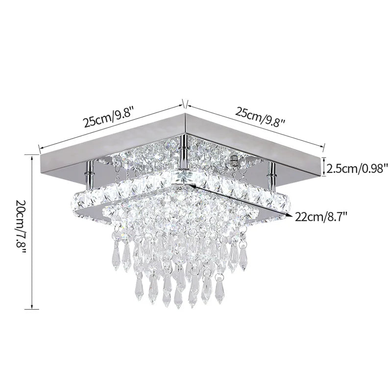 VETRULUS Modern Crystal LED Chandelier Ceiling Light Pendant Fixture
