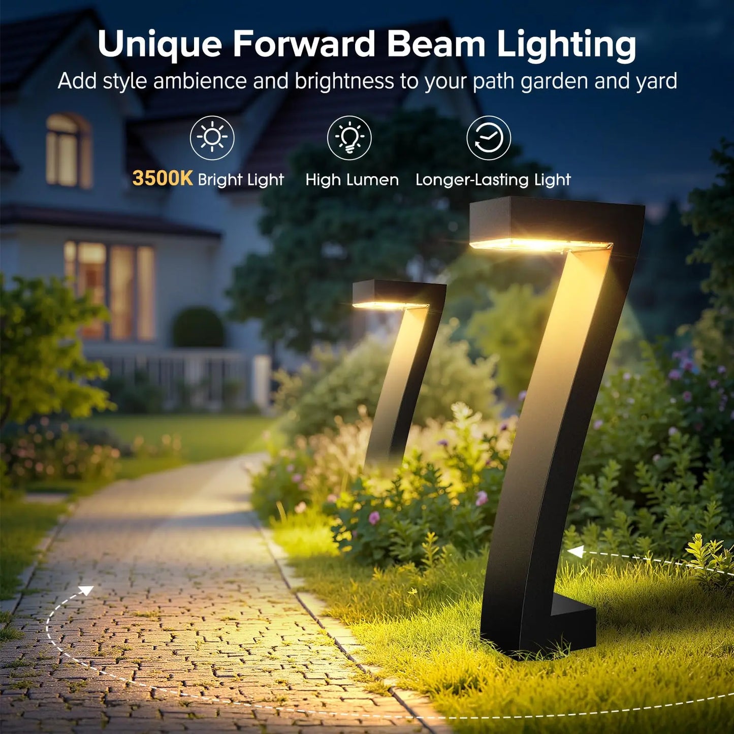 Upgraded Bright LED Solar Lights Outdoor Pathway Lights, IP65 Waterproof Solar Garden Lights for Yard Driveway Walkway Decor
