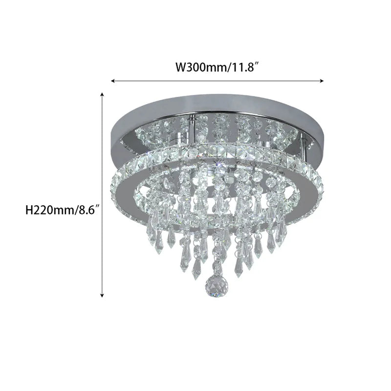 VETRULUS Modern Crystal LED Chandelier Ceiling Light Pendant Fixture