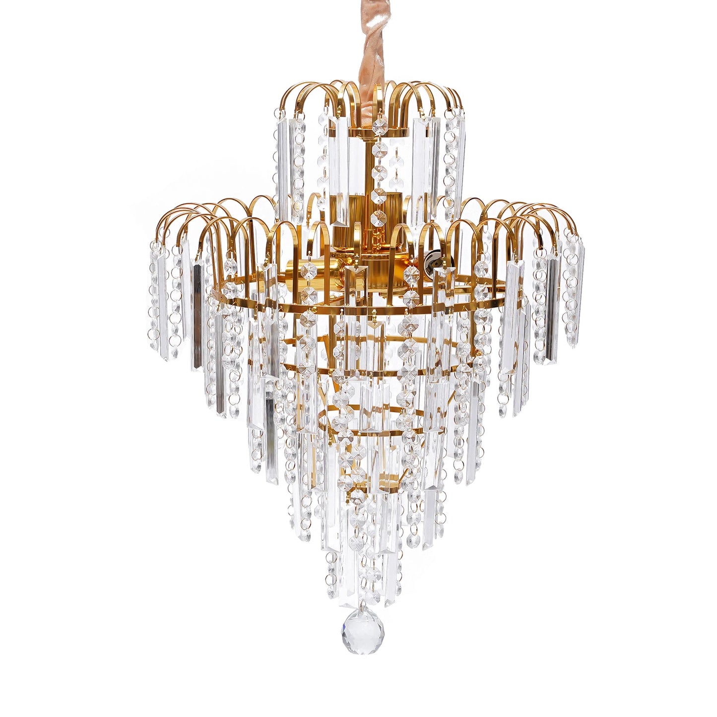 Elegant Modern Ceiling Light K9 Crystal Chandelier Metal And Glass