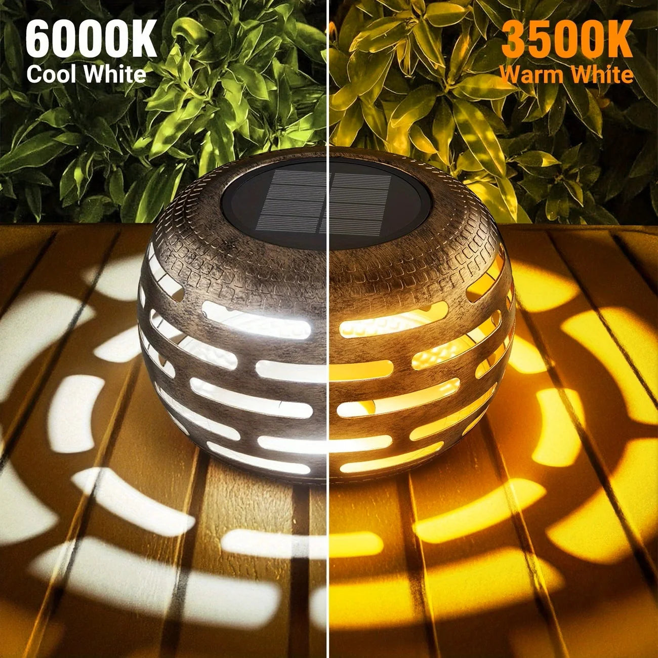 Solar Lanterns Hollow Out Retro Metal Solar Lights Outdoor Waterproof Light Flickering Solar LED Light Lantern Garden Yard Decor