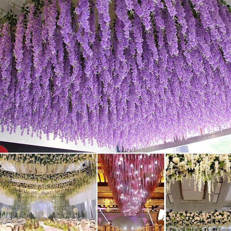 Artificial Wisteria Rattan Wreath for Wedding Arch and Home Decor