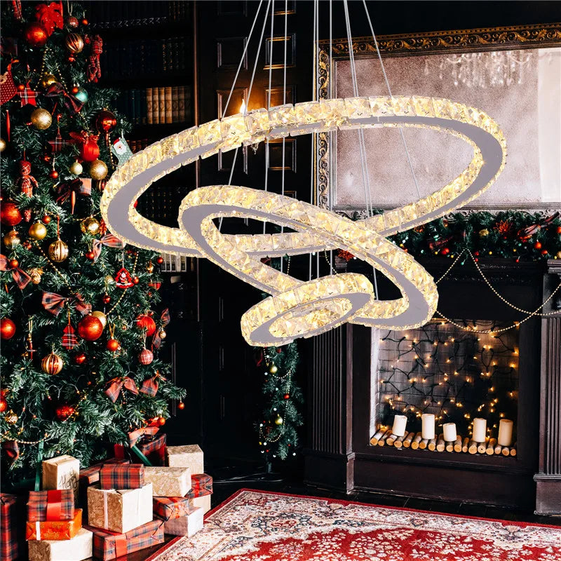 VETRULUS Crystal LED Modern Pendant Light Chandelier