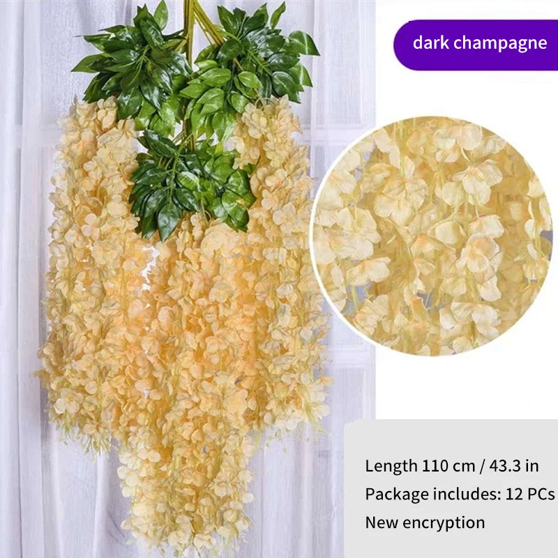 Artificial Wisteria Rattan Wreath for Wedding Arch and Home Decor