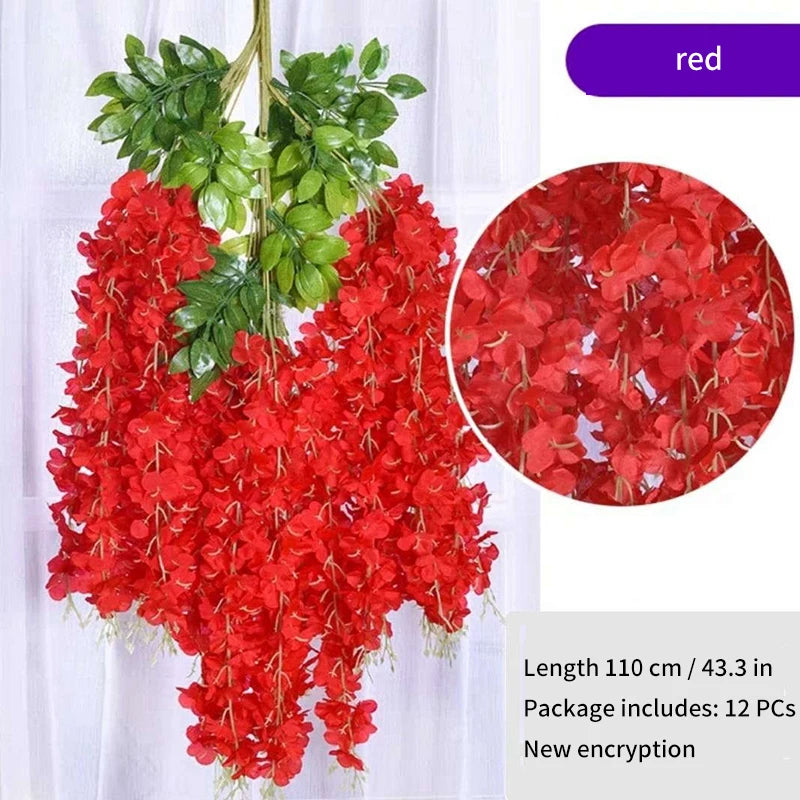 Artificial Wisteria Rattan Wreath for Wedding Arch and Home Decor