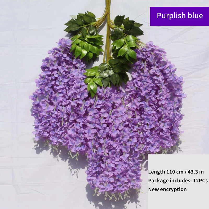 Artificial Wisteria Rattan Wreath for Wedding Arch and Home Decor