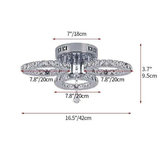 VETRULUS Modern Crystal LED Chandelier Ceiling Light Pendant Fixture