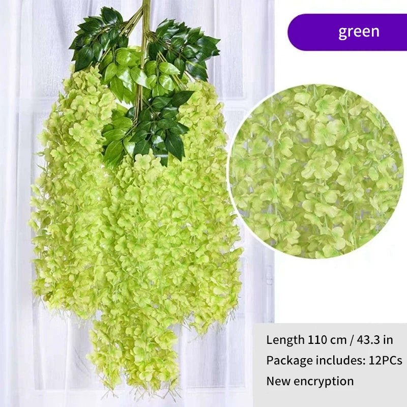 Artificial Wisteria Rattan Wreath for Wedding Arch and Home Decor