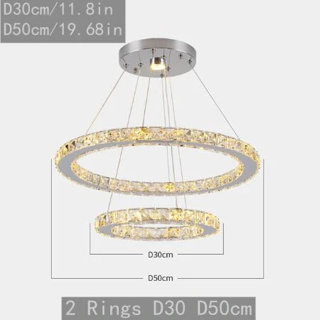 VETRULUS Crystal LED Modern Pendant Light Chandelier