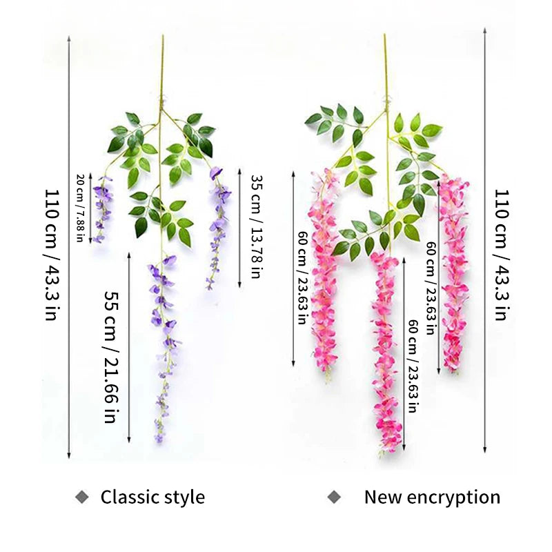 Artificial Wisteria Rattan Wreath for Wedding Arch and Home Decor