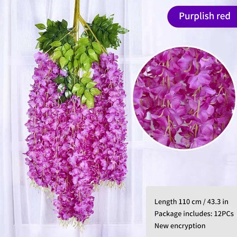 Artificial Wisteria Rattan Wreath for Wedding Arch and Home Decor