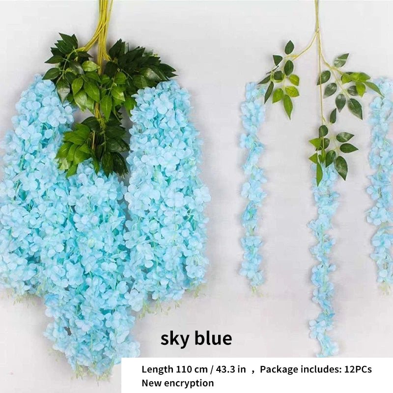 Artificial Wisteria Rattan Wreath for Wedding Arch and Home Decor
