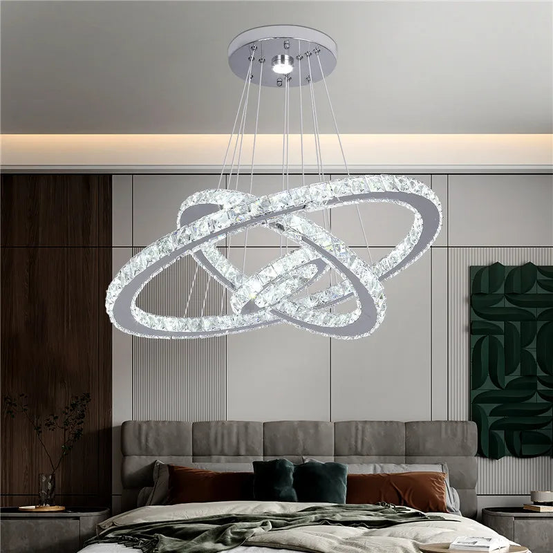 VETRULUS Crystal LED Modern Pendant Light Chandelier