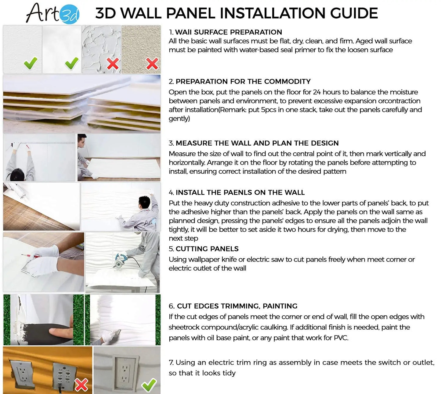 Art3d 3D Diamond Wall Panels For Living Spaces Pack 12