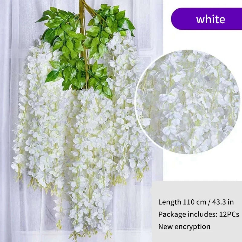Artificial Wisteria Rattan Wreath for Wedding Arch and Home Decor