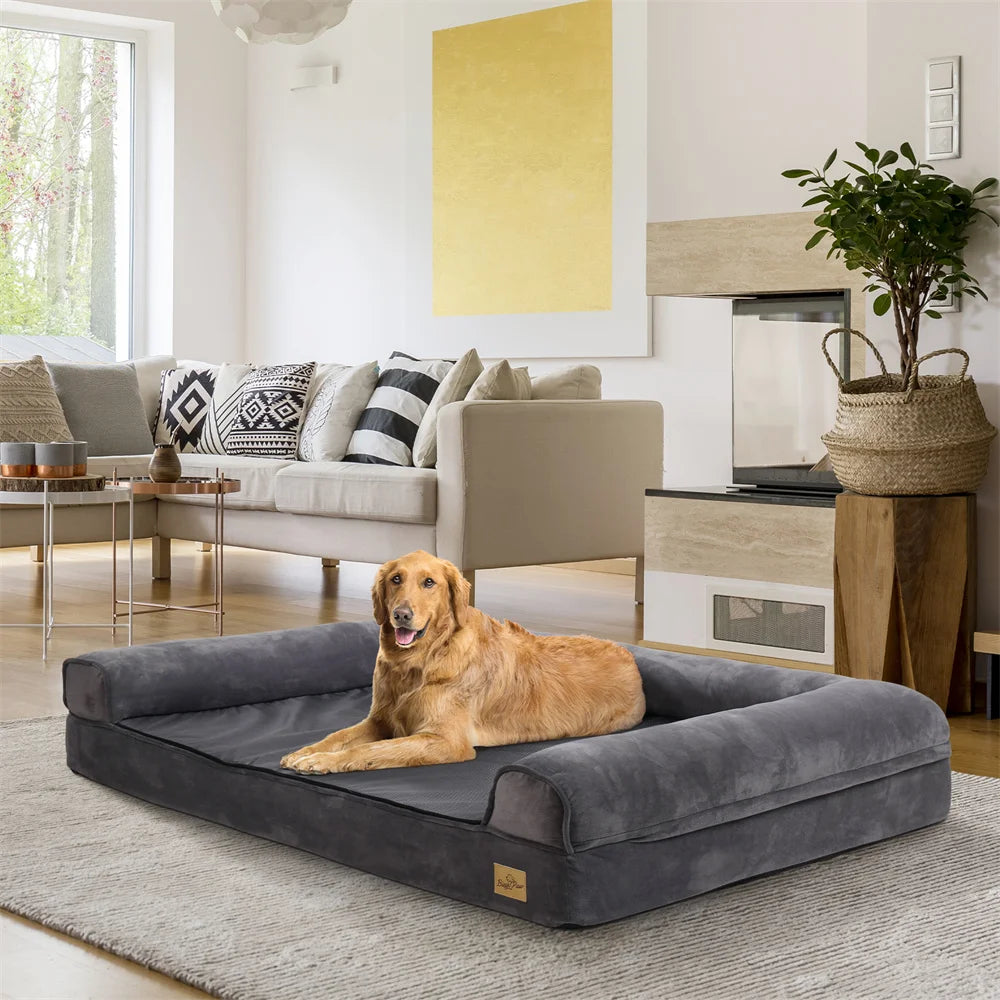 BORWART CN Calming Orthopedic Memory Foam Dog Bed Removable Waterproof Cover