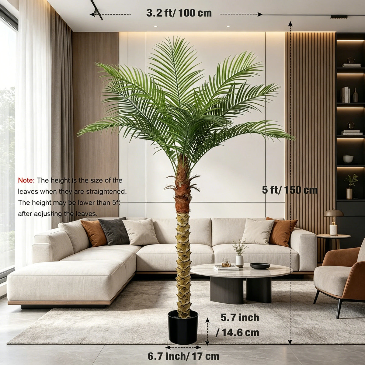 Olitree Artificial Golden Cane Palm Tree For Indoor Decor