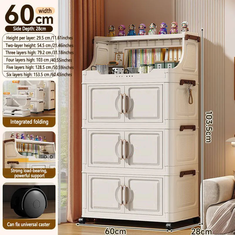 Multi Layer Foldable Plastic Snack And Toy Storage Rack