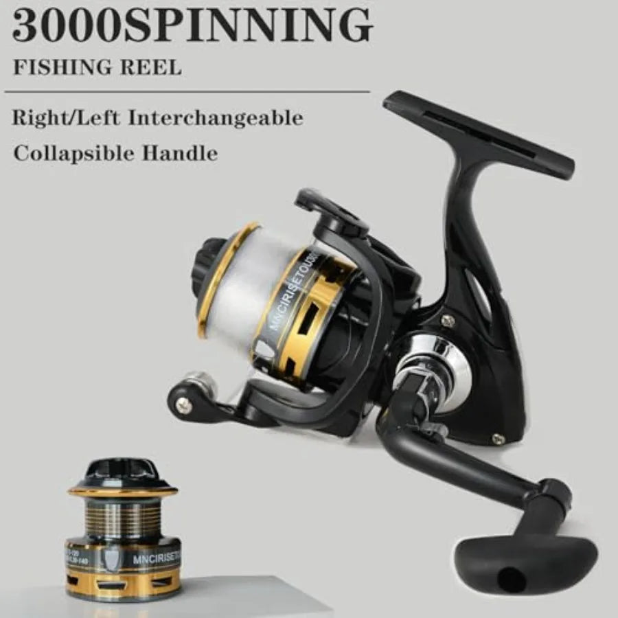 Carbon Fiber Spinning Rod Combo Kit With 145 Accessories