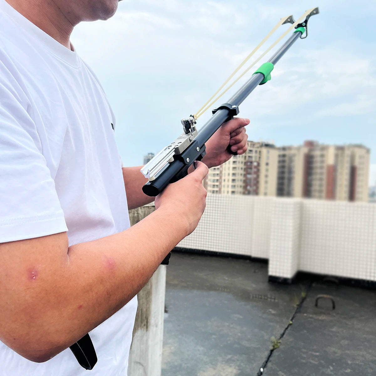 Precision Metal Slingshot With Ergonomic Handle And Trigger