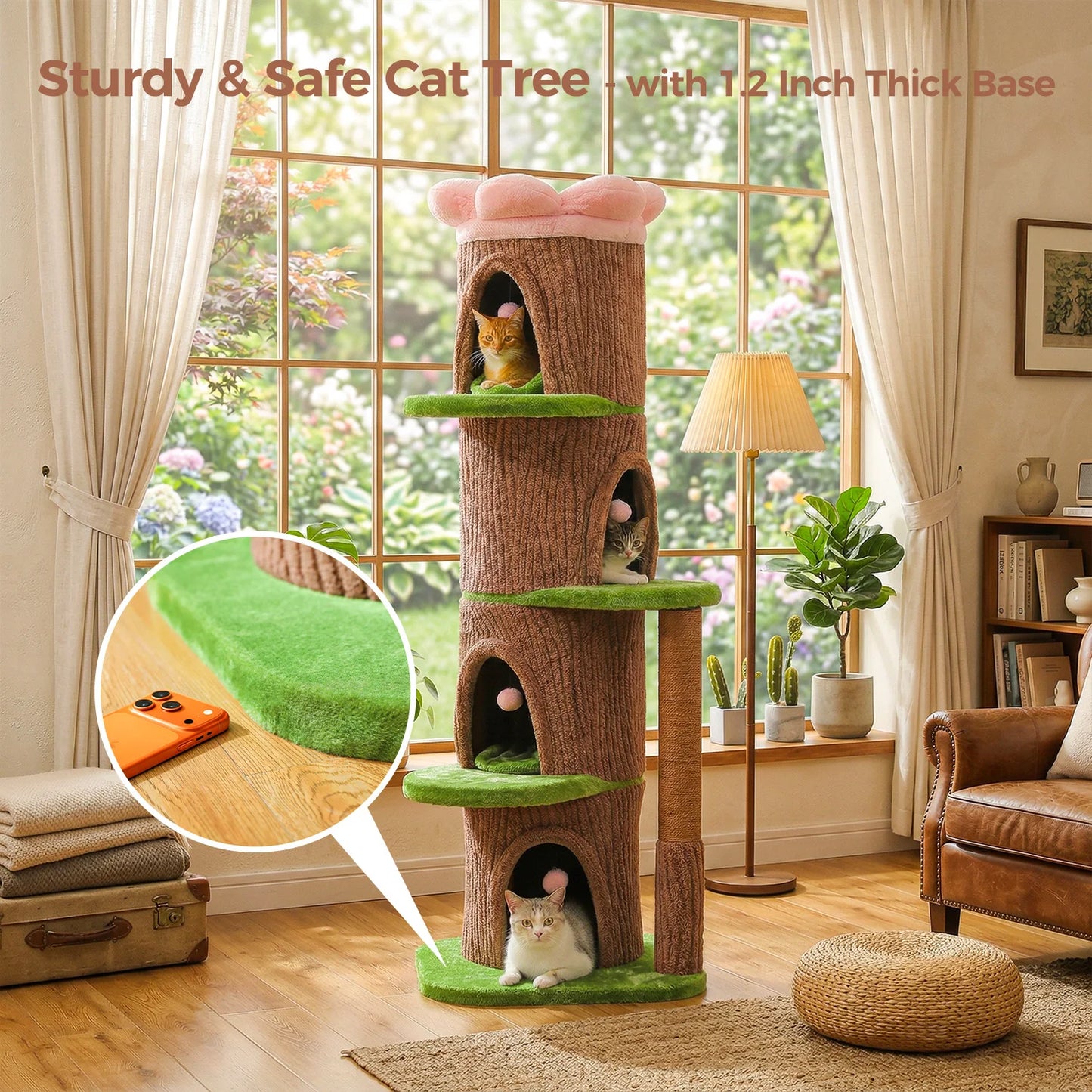 PAWZ Road Large Cat Tree Four Condos And Scratching Post