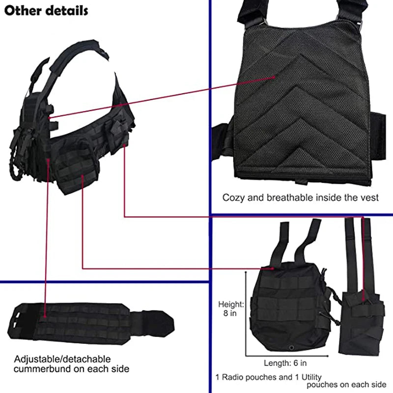 LQARMY Tactical Plate Carrier Vest for Airsoft and Hunting