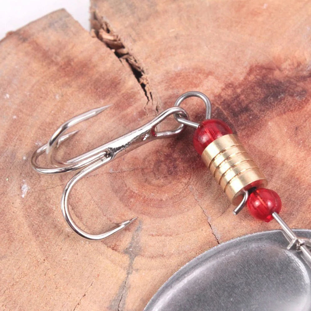 JOCESTYLE 30pcs Metal Spoon Spinner Lure With Treble Hook