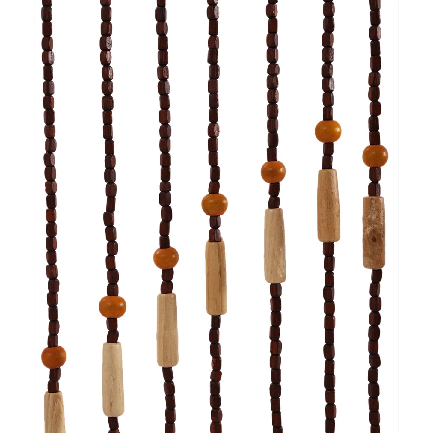 Natural Retro Wooden Beaded Door Curtain 31 Lines Classical String Curtain Porch Decoration for Bedroom 90*208CM Chocolate