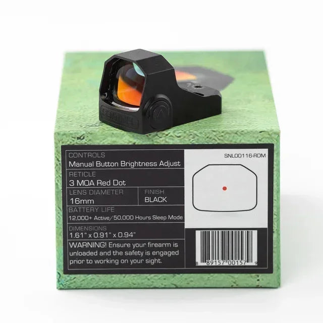 Sentinel 1x16 Compact Reflex 3 MOA Red Dot Sights RMSC Footprint Shake Wake Motion Sensing Manual Brightness for Glock 43X MOS