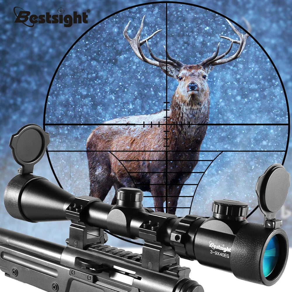 Nabila Illuminated Hunting Scope With Mounts Mil Dot Reticle
